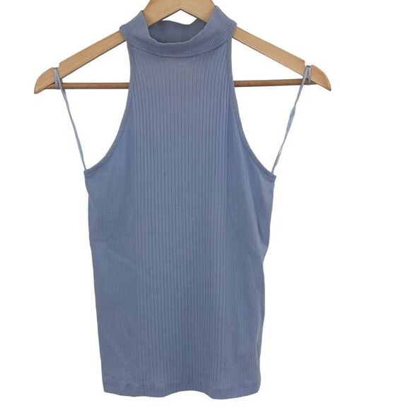 Anthropologie Maeve sky periwinkle blue mock neck sleeveless top size small - Picture 2 of 7